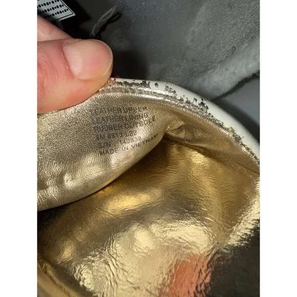 Tory Burch Miller Metal Logo Slides Gold Metallic Leather Sandals Women Size 8 - Picture 7 of 9